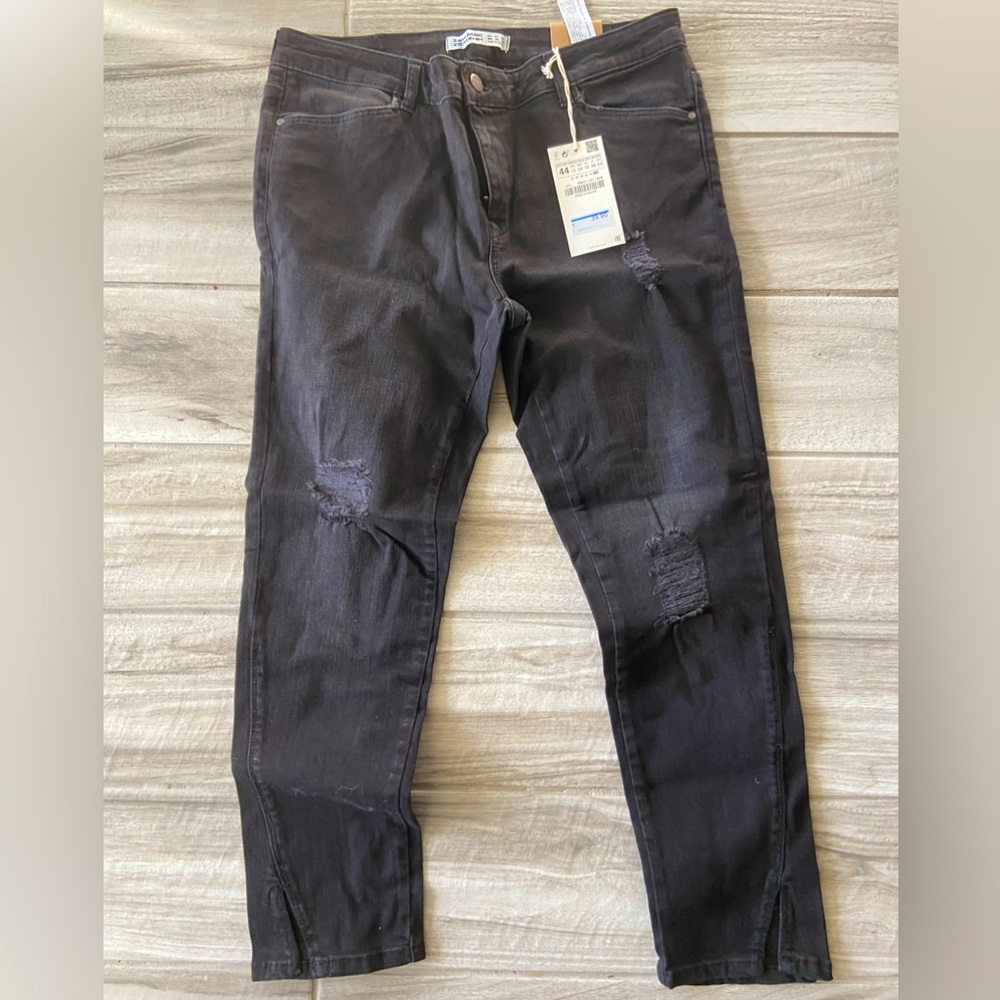 ZARA NwT black stretch skinny jeans size 12